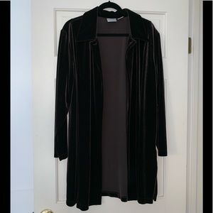 2 piece:  Jacket with one neck button and slacks